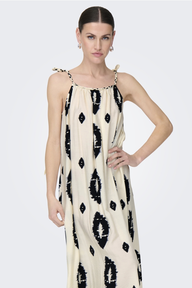 ONLELANOR SL BRAID ANKEL DRESS WVN 15349697 Cloud Dancer